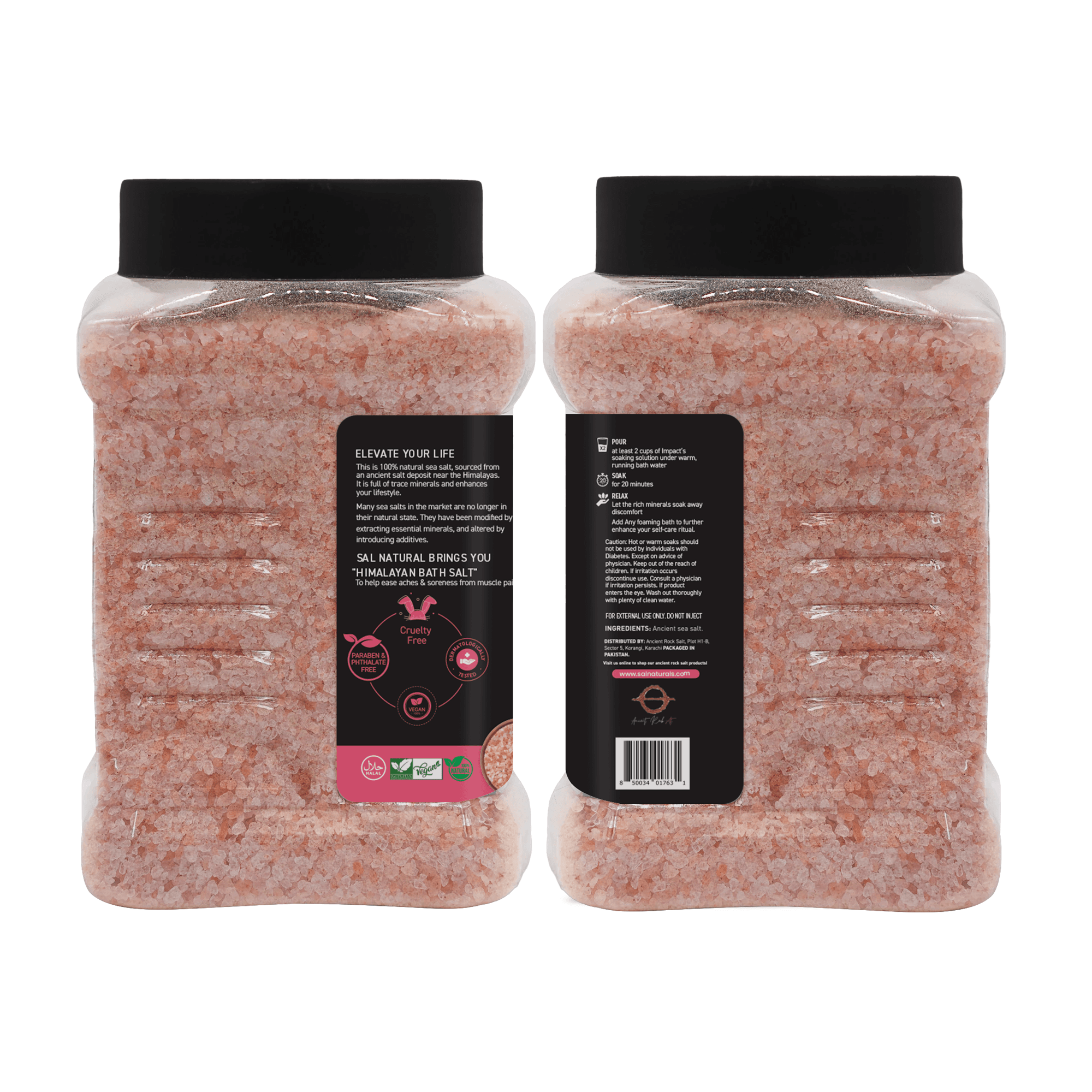 Himalayan Pink Bath Salt, Rose, 5 lb Jar - View 4