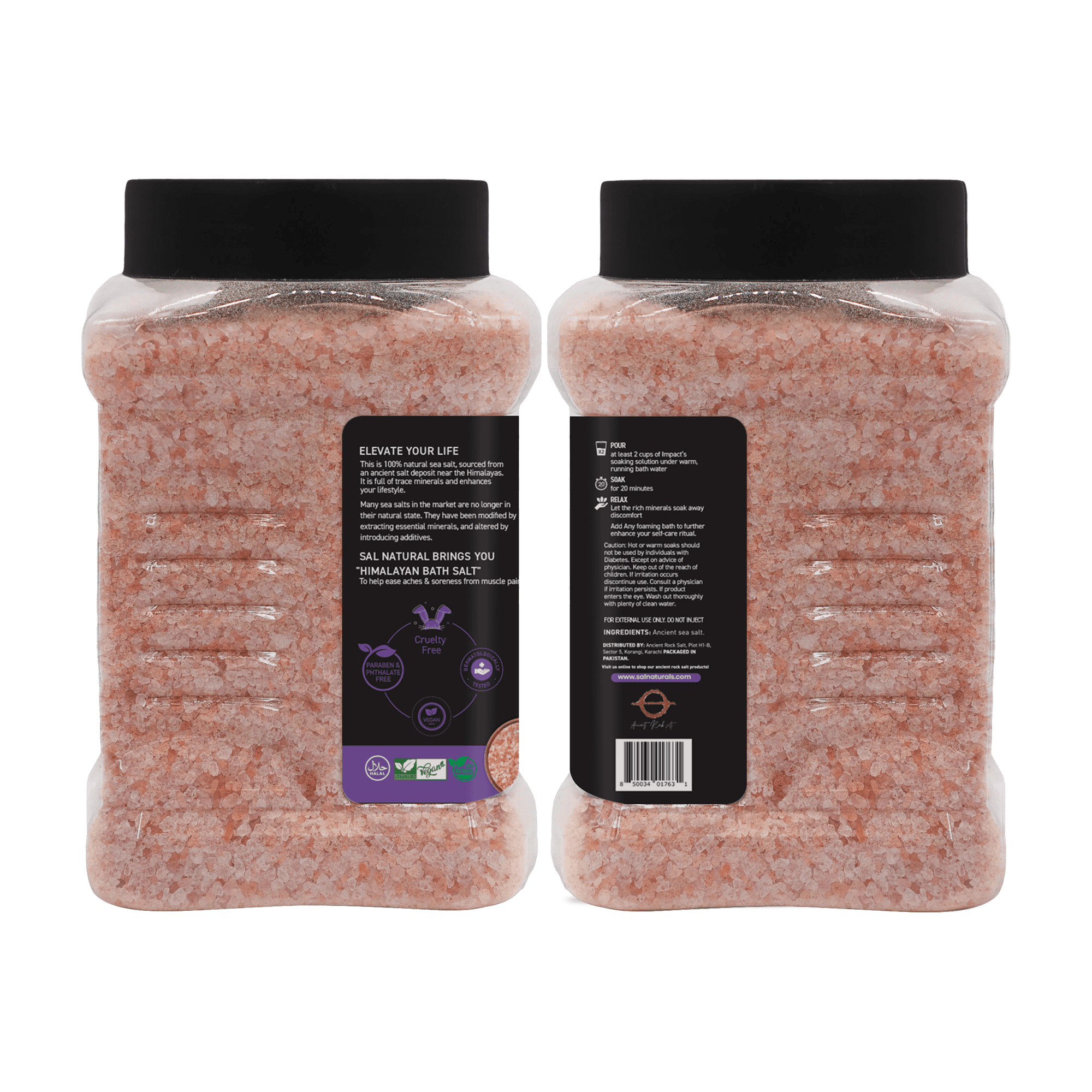 Himalayan Pink Bath Salt, Lavender, 5 lb Jar - View 4