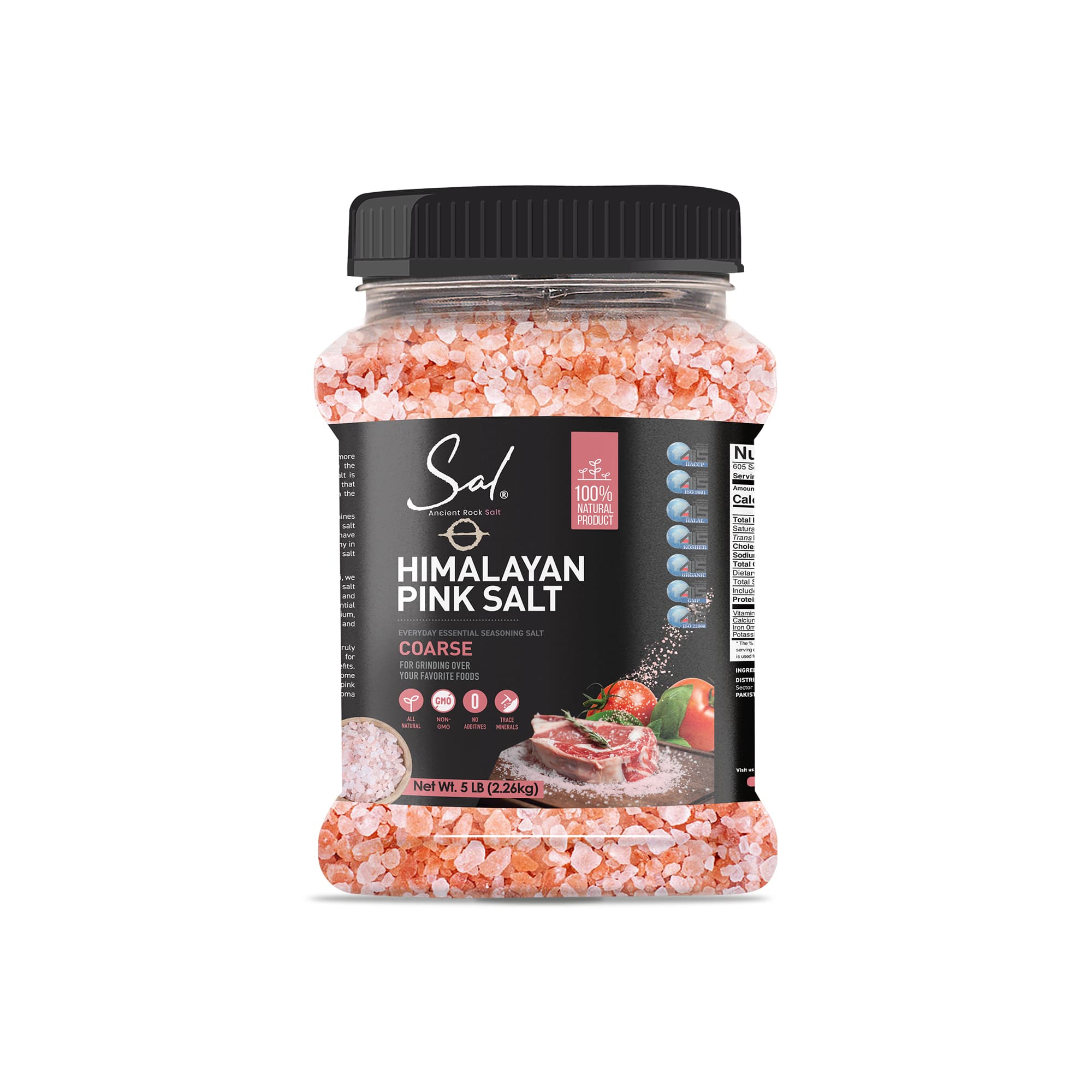 Himalayan Pink Salt, Coarse, 5 lb Jar