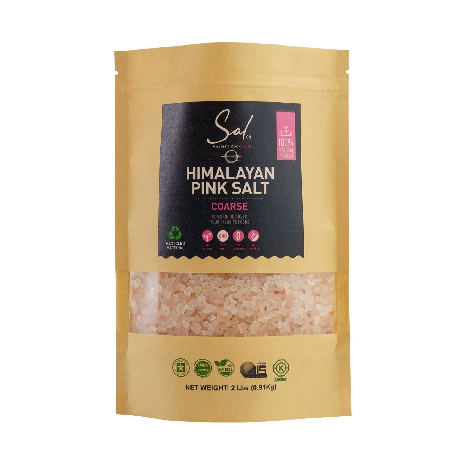 Himalayan Pink Salt, Coarse, 2 lb Pouch