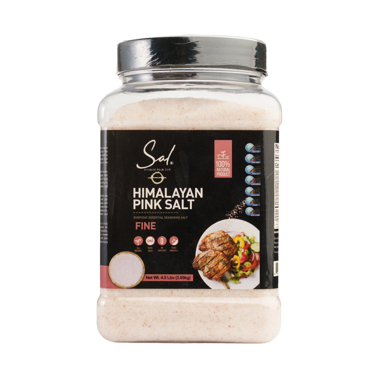 Himalayan Pink Salt, Fine, 4.5 lb Jar